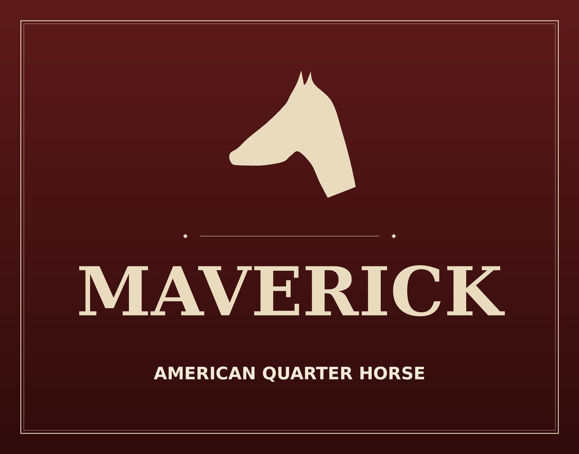 Personalized horse stall sign — red maverick