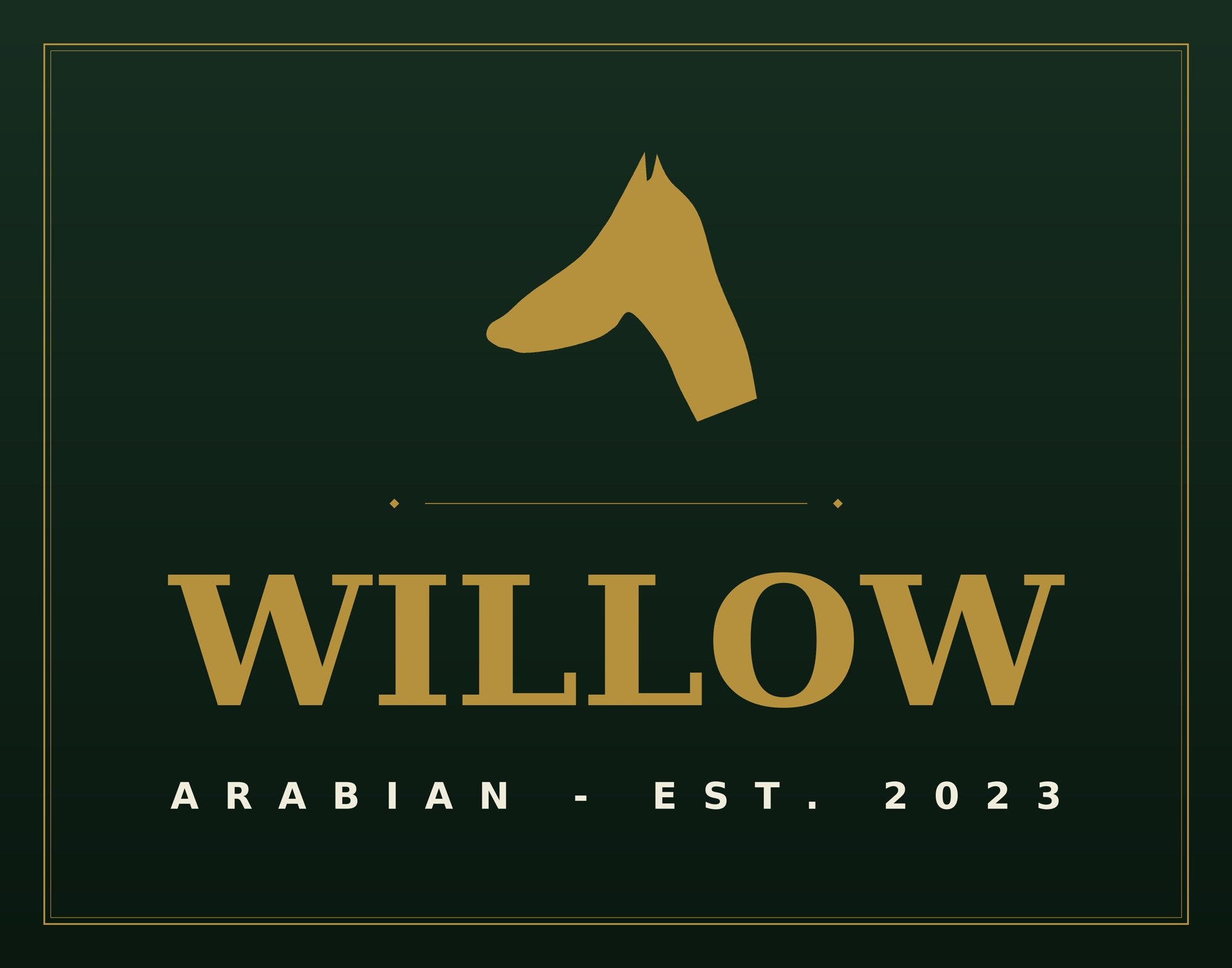 Personalized horse stall sign — green willow